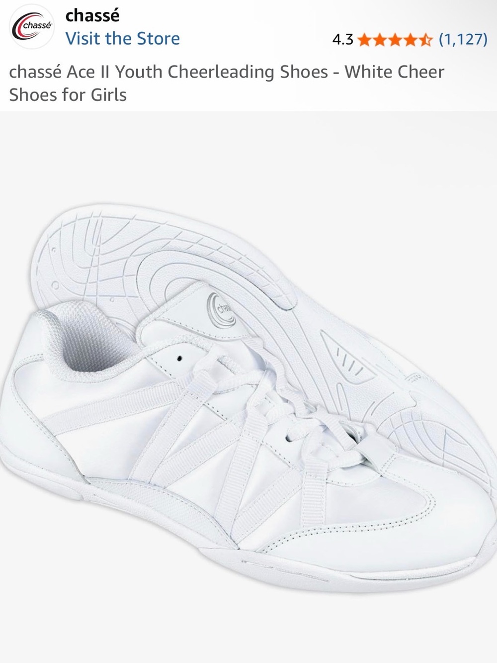 Chassé Youth Ace II Athletic Cheer Shoes in White
